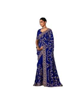 Sari Royal Amber en Viscose Anti-Plis et Anti-Humidité pour Fêtes et Mariages Traditionnels d'Hiver - Product Image 1