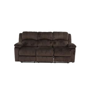 Comodo Poltrona Reclinabile in Velluto Scamosciato Color Cioccolato con Telaio in Metallo e Cuscini Imbottiti per Arredamento Soggiorno - Product Image 4