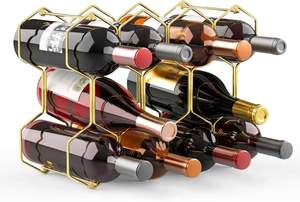 Stackable Metal Wine Rack Small Modern Wine Bottle Holder Multi Level Stackable Design for <b>Tabletop</b> Cabinet Countertop Cellar - Product Image 4