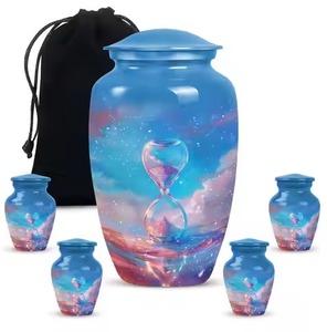 Urne funéraire décorative pour cendres humaines, grande urne commémorative pour cendres, papillons volants colorés, souvenir décoratif. - Product Image 6