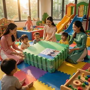 Tapete de Seguridad de Espuma EVA de 60x60cm x 10mm – Tapete de Juego Suave Encastrable para Jardín de Niños y Área de Juegos Infantiles - Product Image 1