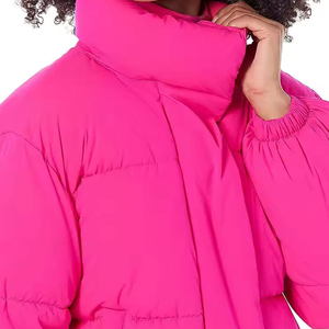 Stylish Cropped Quilted Puffer Coat for Winter Lightweight Insulated Outdoor Cold Weather Jackets OEM - Product Image 5