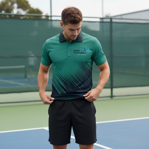 Mens Pickleball Polo Shirt Competitive 4.0+ Player Model Breathable Quick Dry Short Sleeve Sports Jersey Custom Print OEM ODM - Product Image 1