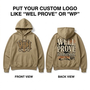 Sudadera con Capucha Premium de Felpa 100% Algodón 320 GSM, Personalizada con Logotipo Serigrafiado en Relieve para Ropa Urbana Gris Suave - Product Image 3