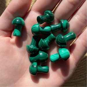 Sculpture de champignon en malachite naturelle verte rayée, cristal de guérison pour Reiki, Feng Shui, décoration, vente en gros - Product Image 2