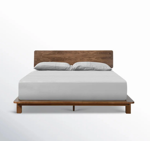 Base de Cama King Size de Madera de Teca Sólida, Diseño Moderno y Minimalista con Bordes Redondeados, Perfil Bajo, Cómoda y Contemporánea para Dormitorio - Product Image 1