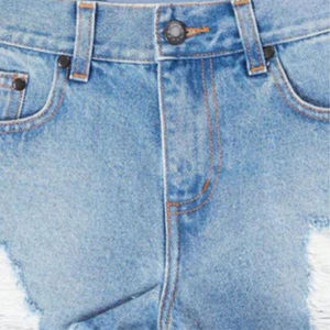 Pantalones Cortos de Mezclilla Rasgados de Cintura Alta para Hombre, Casuales, Azules, de Algodón, con Botones, Tejido Deshilachado - Product Image 5