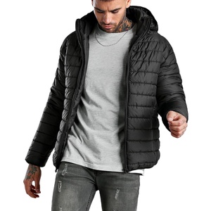 Custom Winter Quilted Puffer <b>Jacket</b> Men Wholesale Canvas Zipper Closure Plus Size Regular <b>Waterproof</b> Breathable <b>Padded</b> Stand - Product Image 3