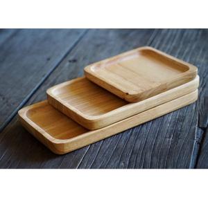 จานขนมรูปสี่เหลี่ยมผืนผ้าทำจากไม้ เป็นมิตรกับสิ่งแวดล้อม สำหรับใช้ในบ้านและร้านอาหาร - Product Image 1
