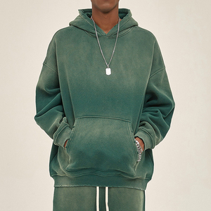 Ensemble de survêtement décontracté pour homme, coupe classique, couleur unie, avec logo personnalisé, réfléchissant, délavé à l'acide, fermeture éclair, deux pièces, hiver - Product Image 6