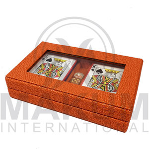 MAKUM INTERNATIONAL Jeu de cartes à tranchet simple avec étui magnétique en cuir PU durable, écologique, lavable et détachable pour poker - Product Image 3