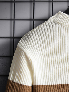 Autumn Winter Men's Anti-Pilling 100% Wool Sweater Cross-Border Fashion Character Pattern Front Logo New 9766 <b>Chenille</b> Knitted - Product Image 3