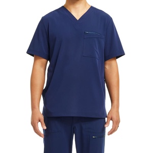 Manufacturers Short Sleeve Fashionable Unisex Hospital Scrubs Uniform <b>Sets</b> Medical Scrubs Wholesale - Product Image 1