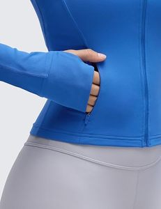 Top Corto Azul para Mujer, Manga Larga, Cuello Alto, Transpirable, Poliéster, Deportivo, Color Sólido, Corte Ajustado, Diseño Pullover - Product Image 5