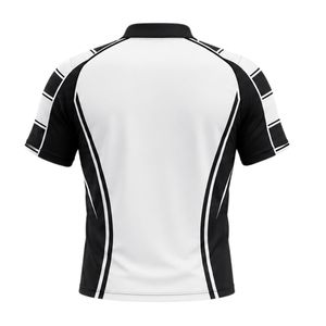 Camiseta de Rugby Blanca y Negra para Hombre, Ligera, Deportiva, de Manga Corta, Uniforme Deportivo Transpirable para Entrenamiento y Competición - Product Image 2