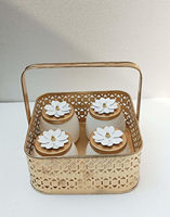Ensemble de plateaux en métal Pichwai avec pot et panier-cadeau pour fête