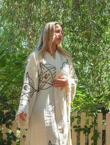 Nuevo Vestido Kimono Blanco Bordado 2026 para Mujer, Túnica Holgada Musulmana de Manga Larga, Kaftán, El Mejor Vestido de Todos los Tiempos - Product Image 5