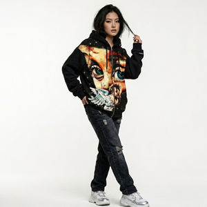 Sudadera con capucha y cremallera Glory Custom Oversized Acid Wash 100% algodón con estampado gráfico DTG, tela de alto gramaje para ropa urbana unisex. - Product Image 3