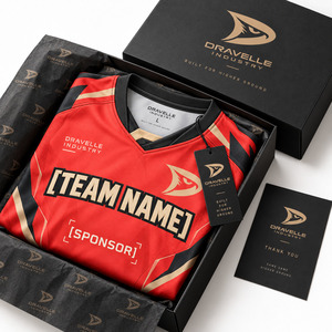 Camiseta Deportiva Coral Tactical con Cuello en V y Mangas Raglán, con Impresión del Patrocinador y el Nombre del Jugador, Uniforme para Equipos de Videojuegos - Product Image 4