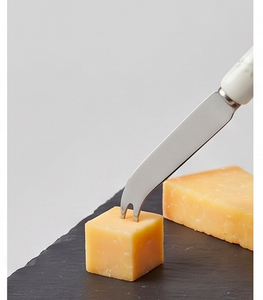Elegant Stainless Steel Cheese Knife Serving Set White Plastic Handle Vintage <b>Floral</b> Design Dishwasher Safe For Household Event - Product Image 5