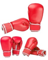 Gants de MMA Premium Rouge et Blanc en Cuir Imperméable avec Fermeture Auto-agrippante Unisexe Ensemble d'Entraînement Professionnel Boxe Muay Thai