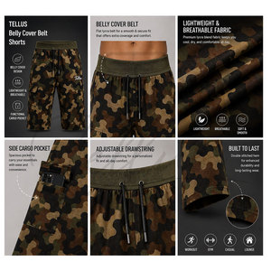 Nouveautés : Shorts de bain Awrah pour hommes en polyester/coton, décontractés, respirants, séchage rapide, taille élastique – Fabricant - Product Image 4