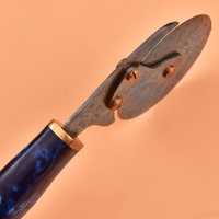 Couteau à pizza Ulu en acier Damas de qualité supérieure, fait main, style Viking, avec manche en bois, OEM