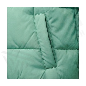 Hooded Quilted Waterproof <b>Bubble</b> Jacket Black Full Sleeve Winter Windproof Cotton Shell Knitted Fabric Polyester Filling Stand - Product Image 5