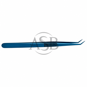 Pince à épiler pour extensions de cils en acier inoxydable bleu, manche long, isolation, impression de logo personnalisée, applicateur pour extensions de cils - Product Image 5