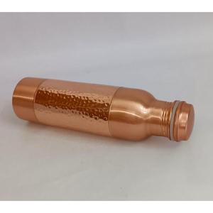 Ayurvedic Certified Plain Copper Water <b>Bottle</b> With Hammered Design Grip Easy To Carry For Office Home Drinking Use Wholesale - Product Image 3