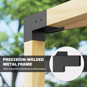 Elegante Kit di Staffe Inclinato a 15 Gradi per Pergola, Staffe a 3 Vie, Basi per Pali, Supporti a Muro per Legname 4x4 (3.6x3.6 Pollici), Colore Nero - Product Image 6
