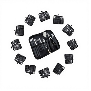 Ensemble de pédicure et de manucure de luxe de haute qualité, 10 en 1, outils en acier inoxydable avec boîte, sac à fermeture éclair, portable, pour la maison, le salon, utilisation pour bébés - Product Image 1