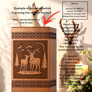 Personalized deer Cremation Urn: Handcrafted Wooden <b>Memorial</b> Box Funeral <b>Memorial</b> <b>Keepsake</b> by AYAANS - Product Image 2