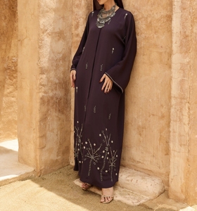 New 2026 Dubai Beautiful Black Traditional Islamic Women's Saudi Arabian <b>Abaya</b> Spring Polyester Breathable Ankle Length Muslim - Product Image 3