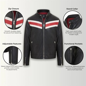 Chaqueta de Cuero Genuino Personalizada para Motociclistas, Chaqueta de Cuero Desgastado para Hombre, Servicio de Muestras de Fabricación OEM ODM Disponible - Product Image 1