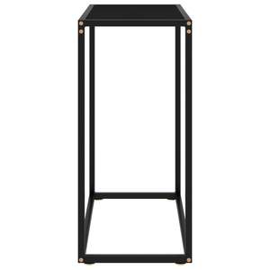 Table console moyenne avec verre trempé noir et acier thermolaqué, décoration élégante pour la maison - Product Image 3