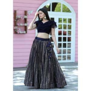 ดีไซเนอร์สีดำ lehenga choli - Product Image 1