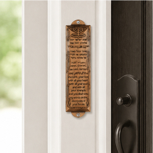 Plaque de Mezuzah personnalisée avec la prière Shema Yisrael, décoration murale de bénédiction juive pour poteau de porte et art mural religieux - Product Image 4