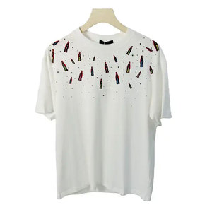 T-shirt à manches courtes en coton 100% avec strass, best-seller - Haute qualité, respirant, décontracté, tendance pour hommes - Product Image 1