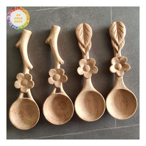 Cuillères en bois sculptées à la main, cadeau de Noël, petites cuillères de service fantaisie, design personnalisé - CARYLN - Product Image 2