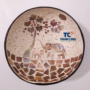 Envío Rápido, Auténtico Tazón Vietnamita de Cáscara de Coco Natural Lacada, Venta al por Mayor, Tazón de Nácar - Product Image 1