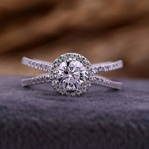 แหวนหมั้นเพชรเม็ดเดี่ยว14K สีทองขาวทันสมัย IGI ของขวัญวันครบรอบแต่งงาน - Product Image 1