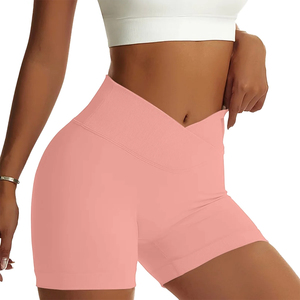Shorts Deportivos de Cintura Alta, Transpirables, Color Rosa Bebé, Secado Rápido, Elásticos en 4 Direcciones, para Actividades al Aire Libre - Product Image 3