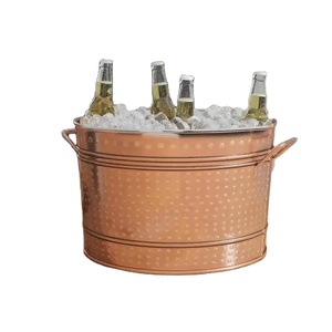 ถังน้ำแข็งทองแดงบริสุทธิ์ออกแบบใหม่หุ้มฉนวนเพื่อการเก็บรักษาที่ยาวนานขึ้นสำหรับงานปาร์ตี้อุปกรณ์เสริมถังน้ำแข็งระดับพรีเมี่ยม - Product Image 1