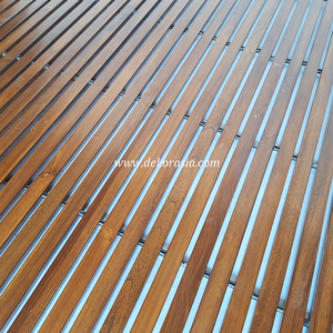 Tapis de bain en bois de luxe imperméable antidérapant pour salle de bain, tapis de douche pliable en bois enroulable - Product Image 4