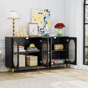 Modern Freestanding <b>Sideboard</b> Cabinet Acrylic Doors Kitchen Dining Living Room <b>Storage</b> Console Table Accent Furniture for Home - Product Image 3