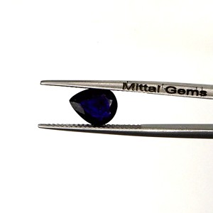 Saphirs bleus naturels de Bangkok, taille poire calibrée 7x9mm, pierres précieuses de saphir bleu naturel facettées pour la création de bijoux - Product Image 1
