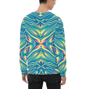 Sweat-shirt personnalisé avec logo imprimé en 3D, écologique, à col rond, en polyester et coton, pour hommes, streetwear, sublimation - Product Image 4