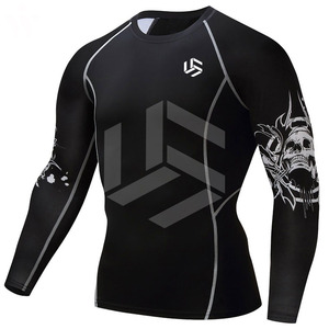 Latest Design <b>Men's</b> <b>Compression</b> <b>Shirts</b> Comfortable Fitness Wear with Latest Design and Knitted Fabric Letter Pattern - Product Image 2