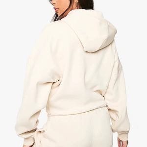 100% Premium Quality Winter Custom Made Unisex Knitted Front Logo Rhinestone Print Eco-Friendly Hoodies for Women - Product Image 2